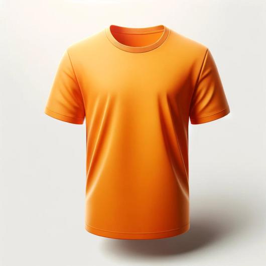 A Plain Orange T Shirt With No Patterns Or Logos,