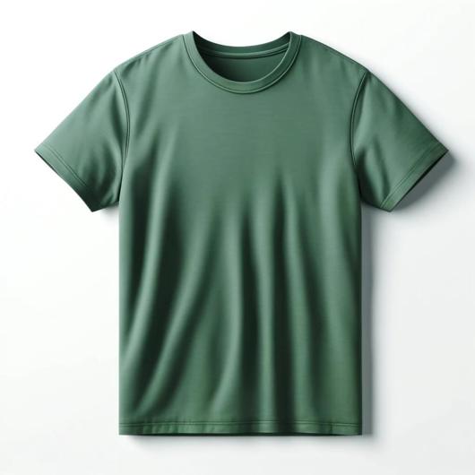 A Plain Green T Shirt With No Patterns Or Logos, D